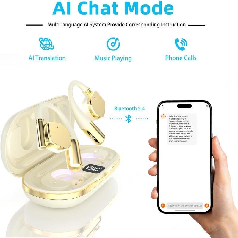 Lingobloom AI Translation Earbuds Real Time 164 Languages Translator Earbud 3 in-1 Bluetooth 5.4 Audifonos Traductores Inglés Español Translating Device iOS & Android Compatible(White) - Image 4